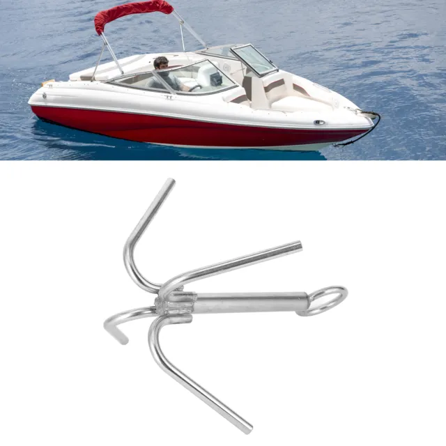 ・4 Claw Anchor Stainless Steel Anti‑Rust Grappling Hook Marine Boat Yacht