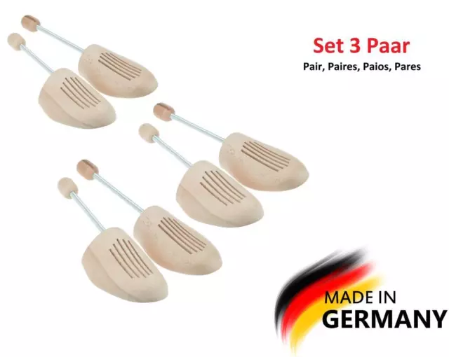Embauchoires en bois de hêtre, forme chaussures pour femmes et hommes 3 paires