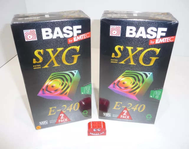 BASF Emtec Videokassetten 2x2 Stück E-240 SXG Videokassette VHS Neu   - J -