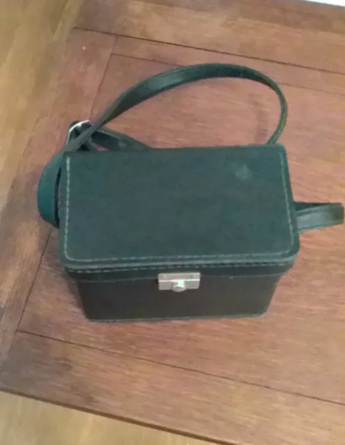 Sac Et Sangle De Transport Polaroid Rétro Vintage Cuir Dur Noir