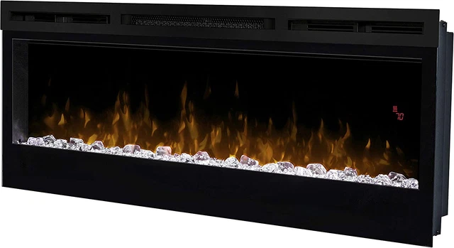 Prism 50" Wall-Mounted Linear Electric Fireplace with Acrylic Ember Bed (Model: