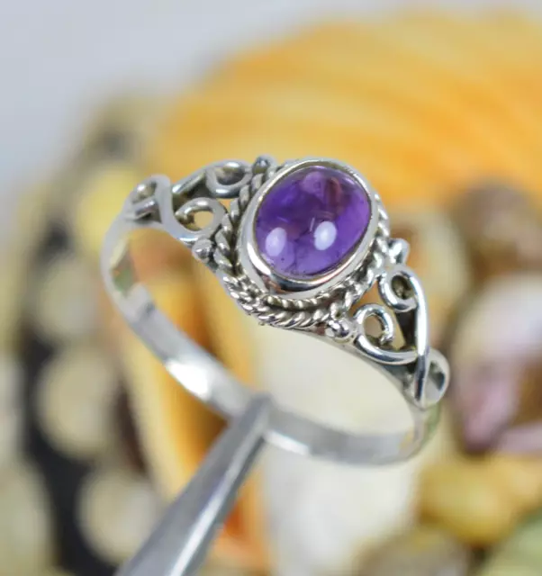 Amethyst Ring 925 Sterling Silver Handmade Purple Gemstone  All Size MO131