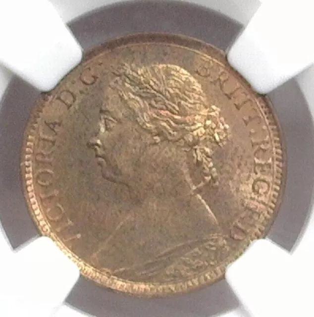 Great Britain 1890 1/4P Ngc Ms64 Rb ~ Crichel House Cache ~ Raindrop Race Wager