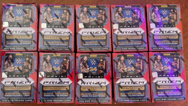 Panini 2022 Prizm WWE Blaster Box - Factory Sealed - 10 Boxes (24 cards per box)