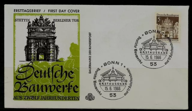 BRD FDC MiNr 489 (5) Deutsche Bauwerke aus zwölf Jahrhunderten (II) Berliner Tor