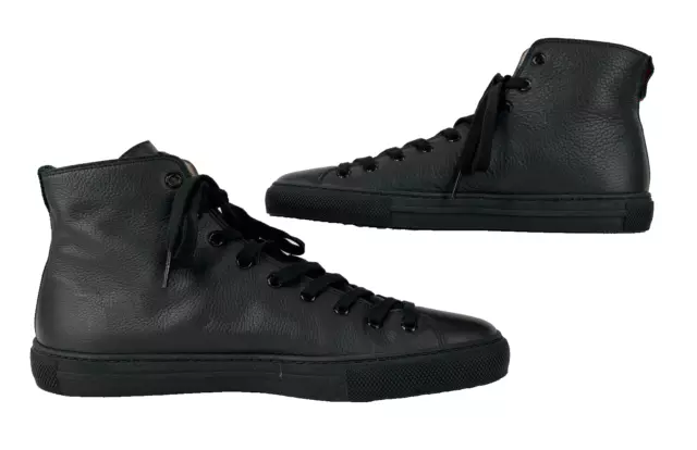 Gucci NIB Auth Men 8.5 9.5 US 8 9 UK 42 43 Black Tiger Appliqued Sneakers Shoes 2