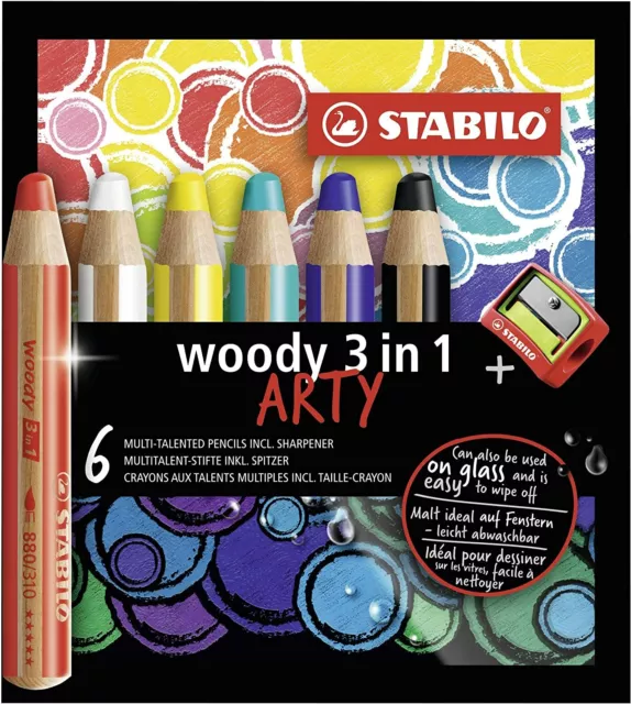 Crayon de Couleur STABILO woody 3in1 - Etui carton de 10 Crayons de  Couleurs Enfant, Crayon Large à Mine XXL, Couleurs Assorties, Taille-crayon  inclus : : Fournitures de bureau