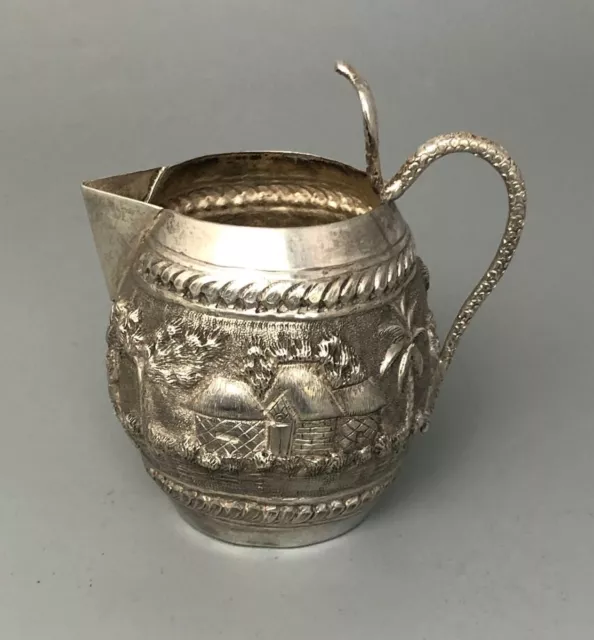 Antique Indian Calcutta Solid Silver Cream Jug 79g ELZX