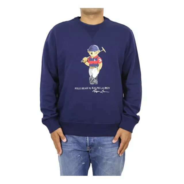 Polo Ralph Lauren Men's Crewneck Preppy Bear Polo Bear Sweatshirt - Navy -