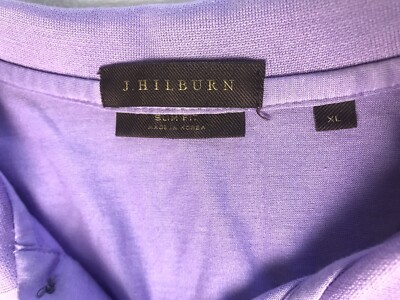 J. Hilburn Men's XL Purple Polo Shirt 100% Cotton