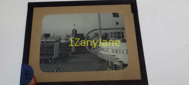 D97 Glass Magic Lantern Slide CHICAGO'S WORLD FAIR 1933-34 FOLLY GRILL