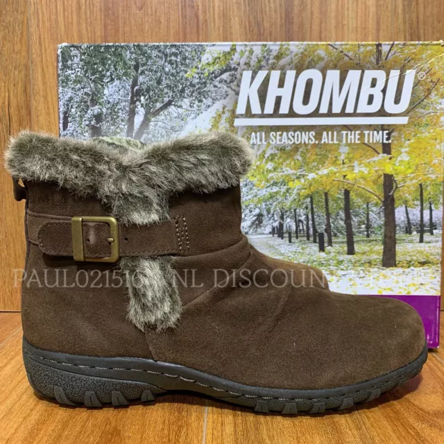 KHOMBU Women's Lindsey All Weather Waterproof Boots ~ Brown