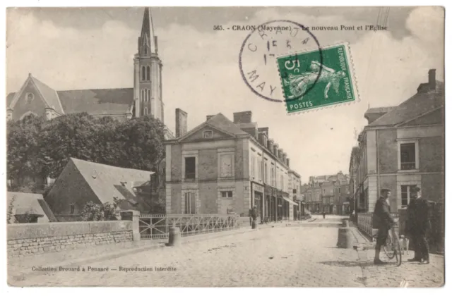 CPA 53 - CRAON (Mayenne) - 565. Le nouveau pont et l'Eglise - Coll. Drouard