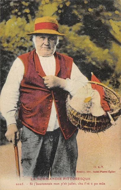 Cpa 14 Picturesque Normandy If I Buttoned Man P Tit
