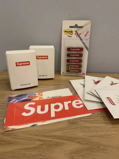 Supreme Sticker & Gift Bundle (Shower Caps, Post-its, Poppy seeds)