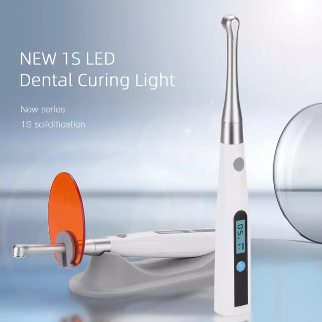 Dental Light Cure Lamp Cordless 3 Modes Metal Head LED 1S Dental Curing Light