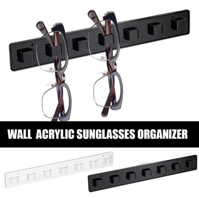 Organizador de almacenamiento de gafas de sol de acrílico montadas en pared hazlo tú mismo soporte K7B0