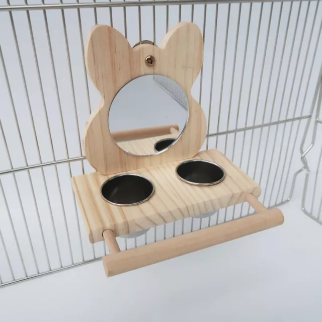 Mirror Bird Feeder Perches Natural Birdcage Accessories Bird Perch