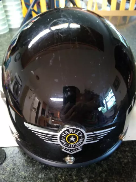 Harley Davidson Motorcycle Helmet Black With Logo Needs new Liner