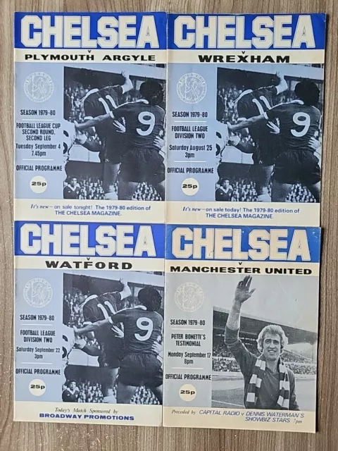 12  Chelsea Home Game Official  Programmes Season 1979-80 Division Two