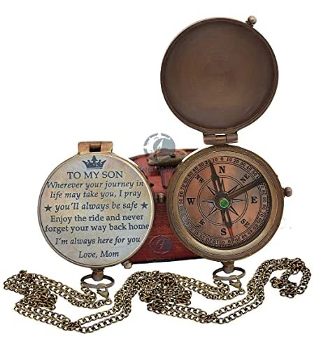 WOANIN – to My Son Love Mom – Mother to Son Gifts/Dad to Son Mom to Son Compass