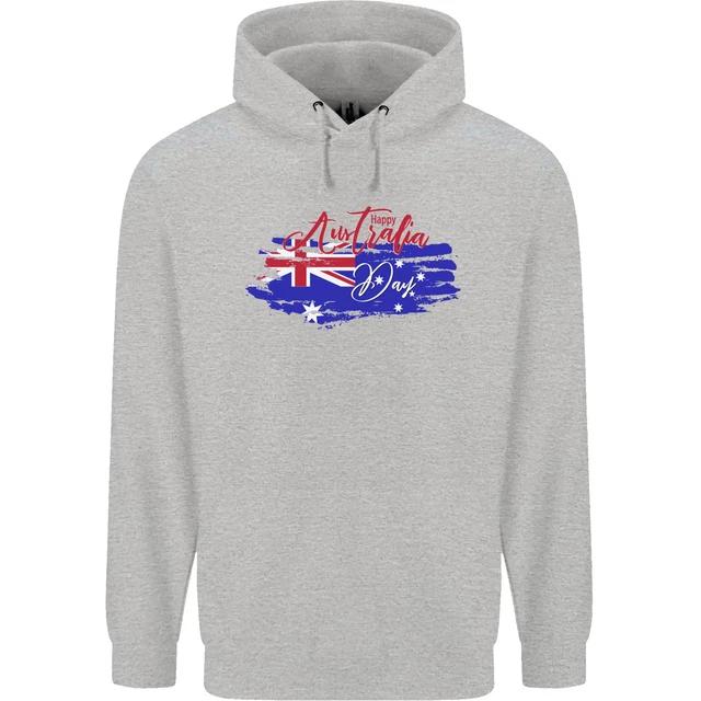 Happy Australia National Day Flag Mens 80% Cotton Hoodie