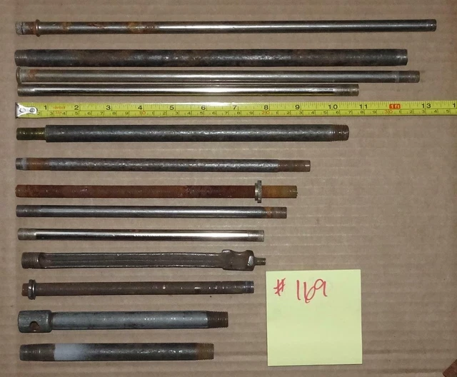 VTG Box Lot Misc Lighting Parts Antique Threaded Lamp Rods Tubing Parts FB-169