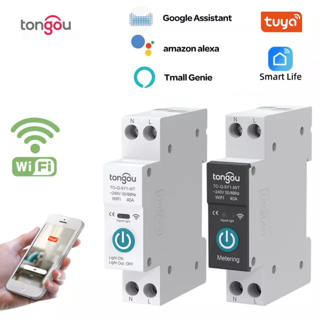 Tuya with metering wifi smart circuit breaker Switch 1P 63A DIN Rail smart home