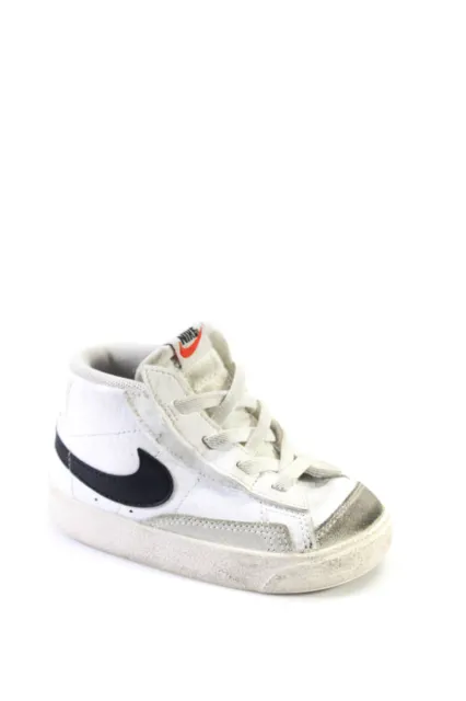 Nike Childrens Boys Blazer Mid 77 Sneakers White Black Size 7 C