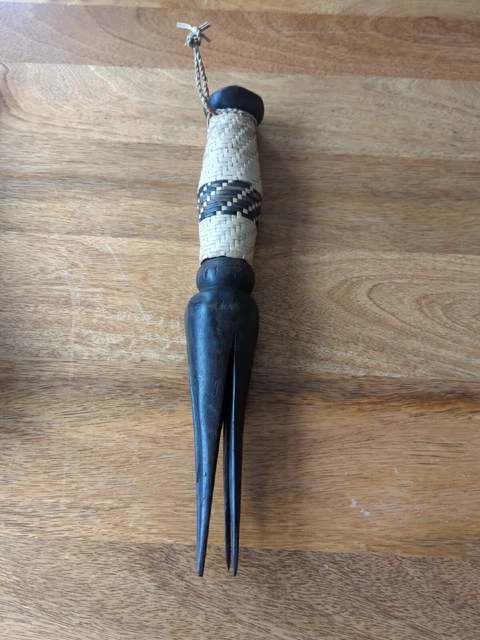 Vintage Pacific Islands Fiji/ Solomon Is Wood Cannibal Chief Eating 4 Prong Fork Vintage Pacific Islands Fiji/ Solomon Is Wood Cannibal Chief Eating 4 Prong Fork