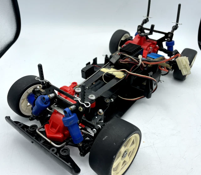 FOR PARTS TAMIYA TA-02 TA02 FRP chassis with motor and ESC vintage rare ...
