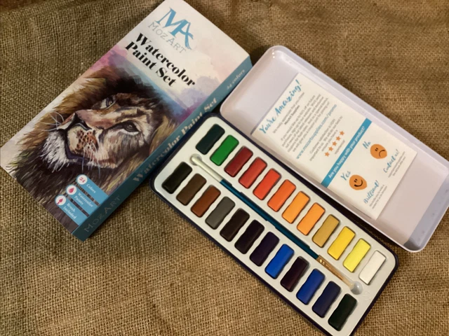 Juego de pintura de acuarela mozart estaño, 24 colores + cepillo.