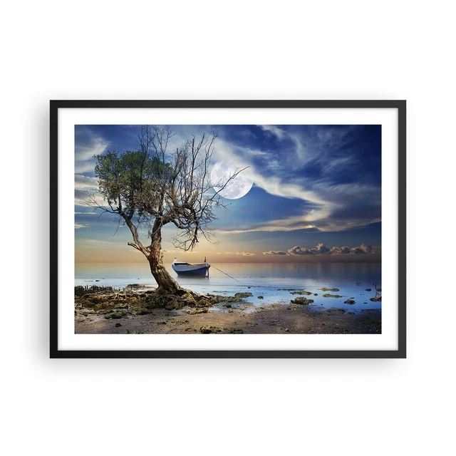 Poster Art Décoratif 30x30cm – Bateau Sur Rivière En Inde – Arttor