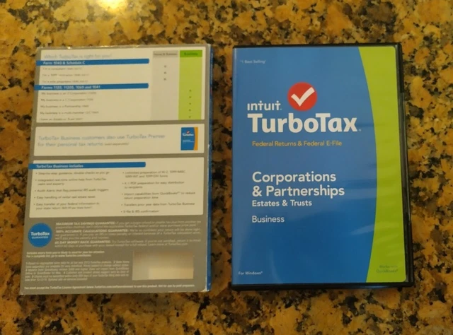 2014 TurboTax Business Federal Returns e-File Corporations Partnerships NEW