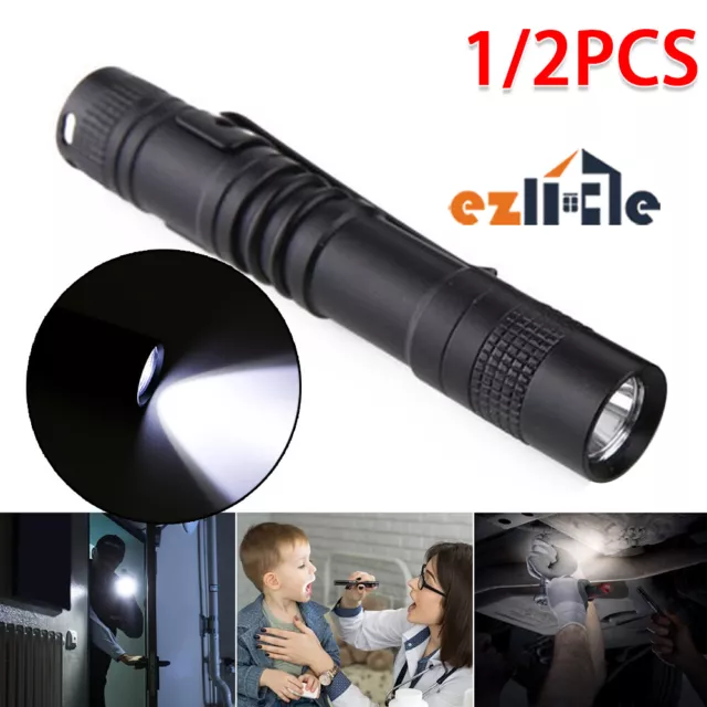 Pen Micro Tiny Penlight Mini LED Torch Bright Light Small Tactical Flashlight