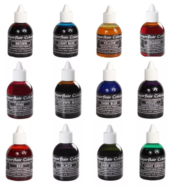Qualsiasi 6 Colori Aerografo Sugarflair Colore Alimentare Liquido Commestibile Datato Dicembre 2022