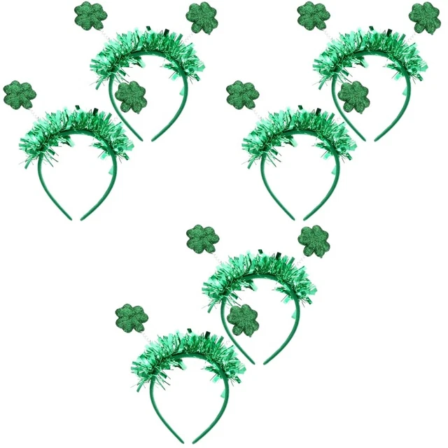 6 Pcs Bandeaux Festival Irlandais Cotillons Trèfle Vert Yingshi Cheveux Foulard