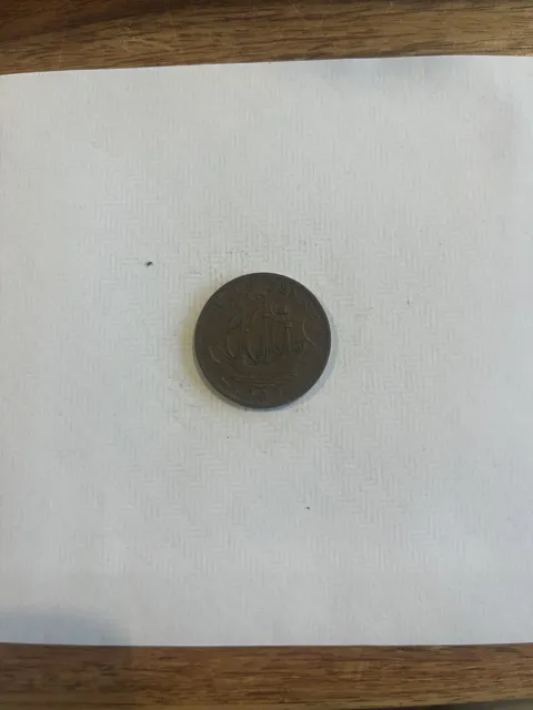 1959 Half Penny Gb Uk Queen Elizabeth Ii Coin