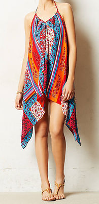 KAS New York Silk Halter Alys Cover-Up Dress Size X-Small NW ANTHROPOLOGIE Tag