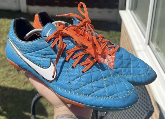 Nike tiempo on sale orange bleu