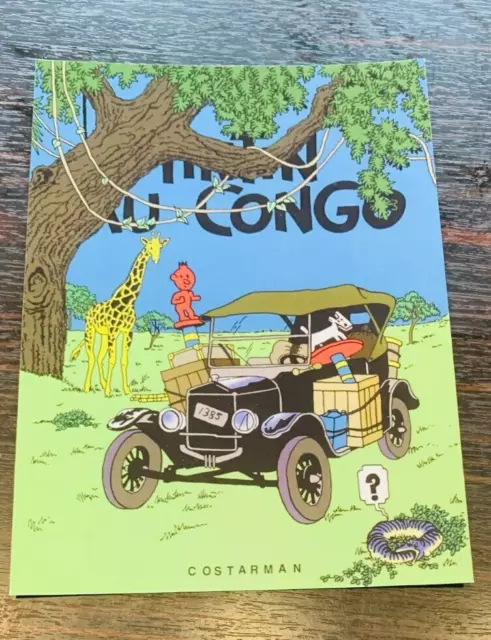 Ex Libris Tintin  Hommage Herge  20X15 Pastiche Au Congo