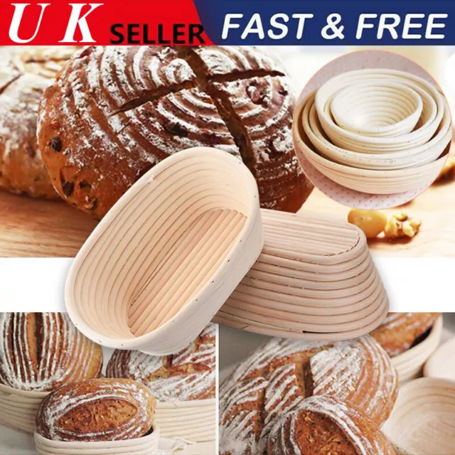 Round/Oval Bread Proofing Proving Basket Rattan Banneton Brotform Dough Tool-