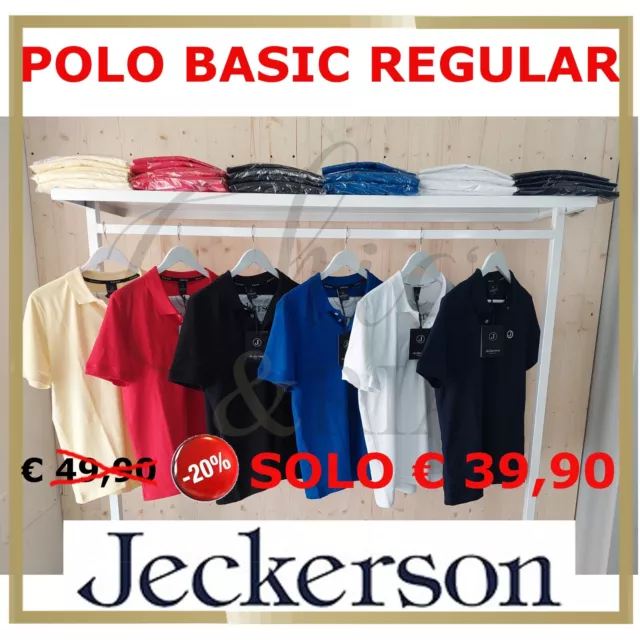 JECKERSON Polo (95% Cotone 5% Elastane) Uomo Ragazzo Mezza Manica Corta con Logo