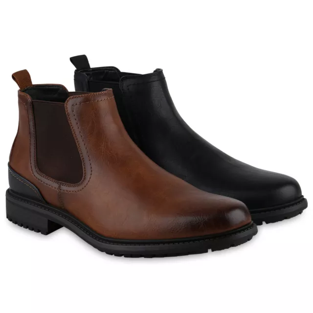 Herren Chelsea Boots Stiefel Klassische Profil-Sohle 840528 Schuhe