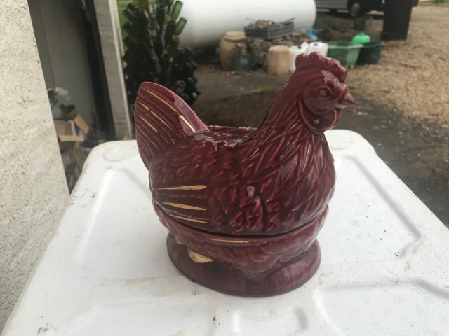 Couple Photophores Coq Et Poule En Fer Et Faïence - Hauteurs 19,5 Et 28cm