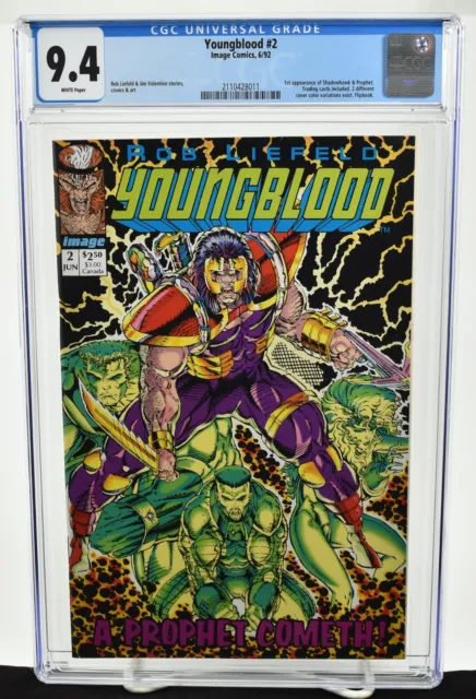 Youngblood #2 CGC 9.4 (1992) 1st Appearance Shadowhawk & Prophet Liefeld Image
