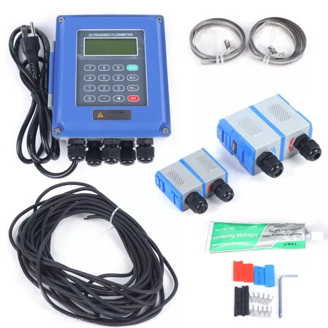TUF-2000B Ultrasonic Flow Meter Wall-Mount Liquid Flowmeter TS-2 TM-1 Transducer