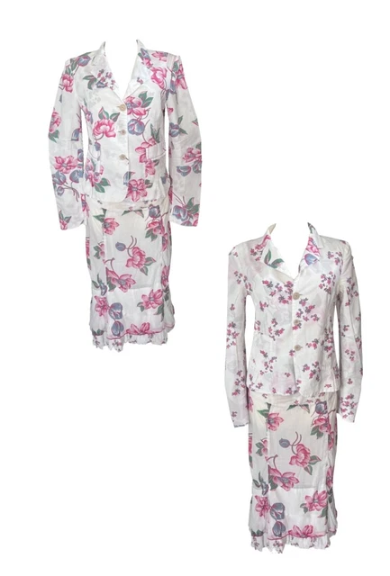 Ensemble Veste Réversible Et Jupe Longue Fleurie Girbaud - Taille 38, Style Bohème Chic