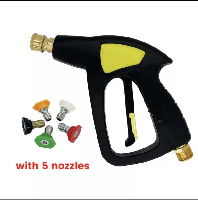 High Pressure Washer Spray Gun Jet Lance Trigger Wash Water 5Nozzles 2