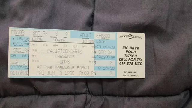 1988 INXS June 3rd 1988 Full Ticket